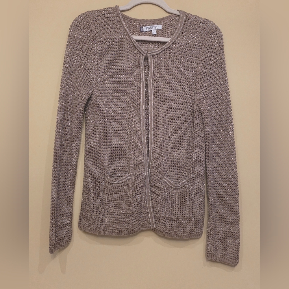 Jennifer Lopez Beige Knit Cardigan